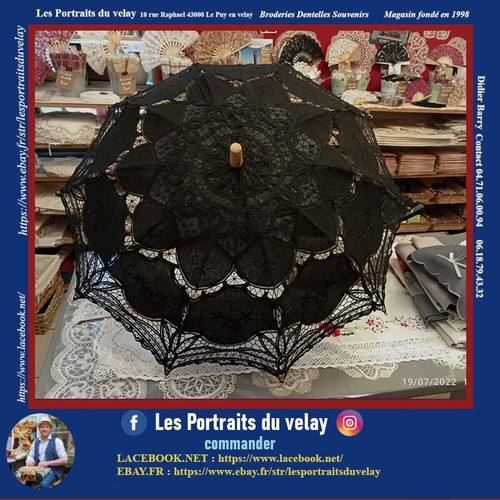 Ombrelle dentelle noire - ,