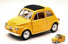 Miniature voiture auto 1:24 diecast Burago Fiat 500 F 500F ancienne Model Jaune
