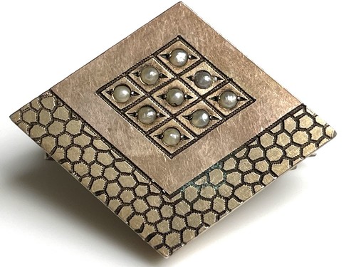 Ancien broche perles argent - broche,