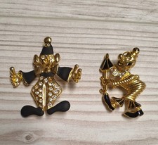 Broche ancienne clown couleur