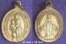 médaille XIXème en laiton NOTRE DAME DES VICTOIRES / MARIE CONÇUE SANS PÉCHÉ