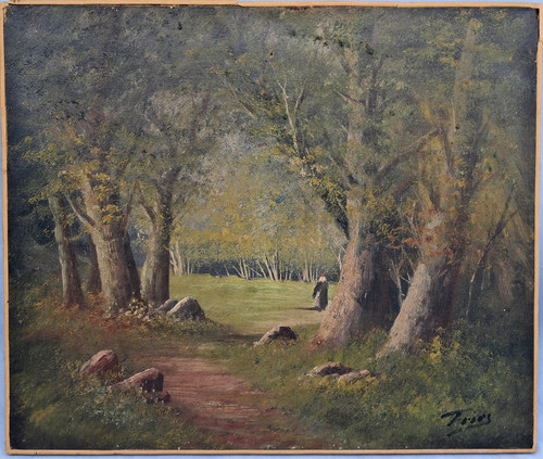 Hst tableau paysage forestier - hst,