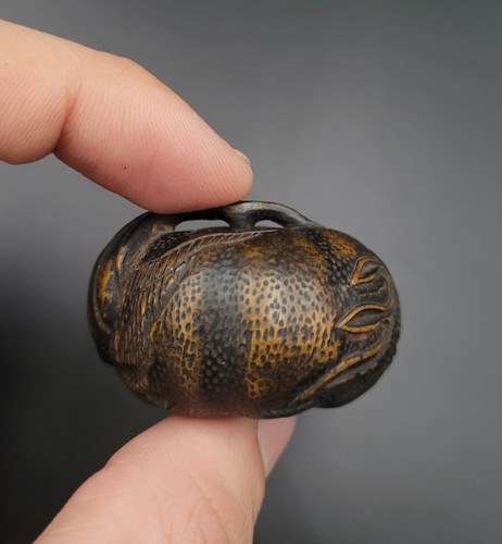 Netsuke mandarine au dragon - netsuke,