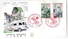 1508/9+ FDC    ENVELOPPE  1er JOUR  CROIX  ROUGE  1966.