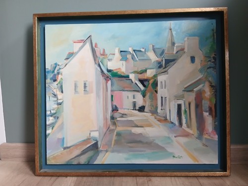 Huile sur toile port - huile, breton