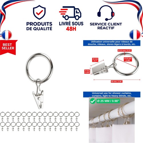 Pinces rideaux avec anneaux - pinces, à