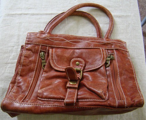 Womens faux leather rust - leather,