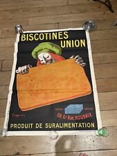 "BISCOTINES UNION" Affiche originale   Litho 1905 CAPPIELLO   104x14