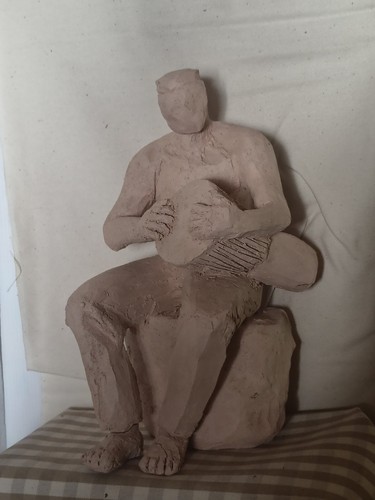 Sculpture musicien terre - musicien, en