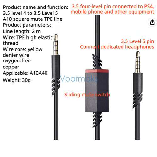 Audio cable for logitech astro - audio,