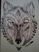 dessin à l'encre d'une tête