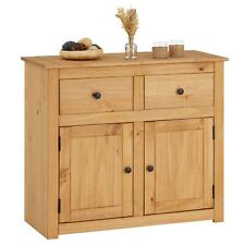 Buffet commode avec 2 portes et 2 tiroirs en pin massif finition teintée/cirée