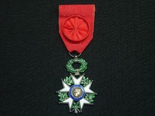 CROIX OFFICIER DE LA LÉGION D'HONNEUR ARGENT CABOCHONS VERMEIL 3ème RÉPUBLIQUE