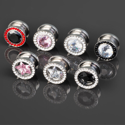 Flesh plug acier - acier, zircon