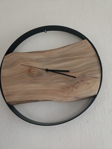 Horloge murale bois métal - murale, et
