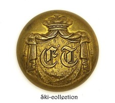 Bouton de Livrée d'un Sénateur sous Napoléon III°, Lettres ET. France. 31 mm