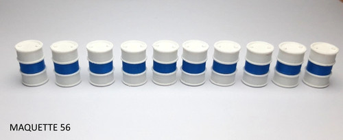 Lot fûts blancs bleus - 10,