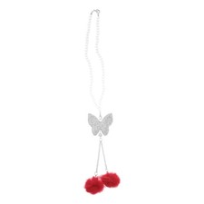 Métal Strass Papillon Boule Cheveux Pendule Rétroviseur Suspension Voiture Rouge