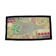 Ancienne tête de lit en patchwork brodé tapisserie bohème murale à suspendre Ac