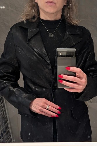 Veste longue cuir - longue,