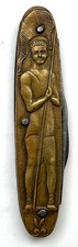 COUTEAU FIGURATIF 7 CM ATHLÈTE JAVELOT NAGEUSE 1900 MESSER COLTELLO CUCHILLO