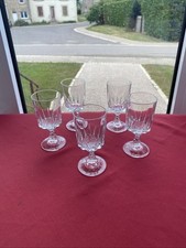 5 verres à vin blanc cristal d'Arques modèle LOUVRE
