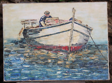 Tableau huile sur toile marine