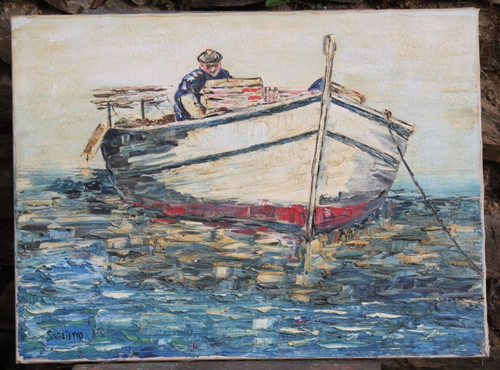 Tableau huile sur - , toile