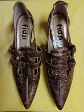 chaussure cuir FIDJI escarpin à boucle taille 37 (france)CUIR talon 3cm5 vintage