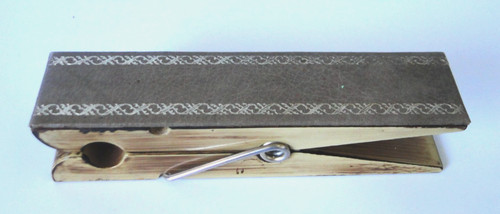 Pince courrier décor cuir - pince,