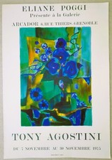 TONY AGOSTINI affiche originale lithographie exposition 1975