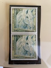 Paire de timbres France – Cheval Percheron (Jacques Birr) – 1,70 – 1978