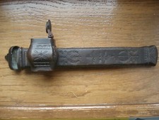 Ancien encrier de voyage Divit Oriental en bronze CALLIGRAPHIE Ottoman  Ecriture