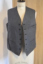 Ancien gilet vêtement de travail issu d'un deadstock couleur poivre et sel T 40