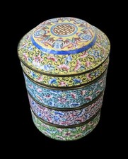 Boite gigogne à compartiments en émaux de Pekin Chine, Dynastie Quing