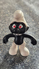 N°20007 FIGURINE SCHTROUMPF NOIR YEUX ROUGES DENTS NOIRES PEYO SCHLEICH S. N°2 