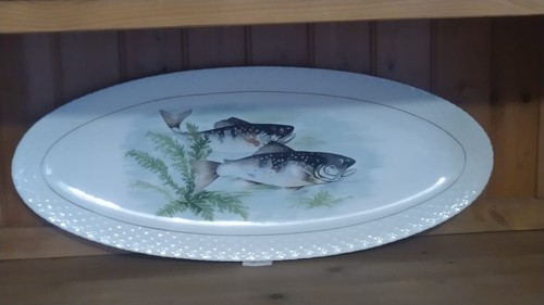 Plat poisson faience gien - a, de