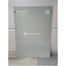 Renault Trafic 1989 - Manuel Generalites du Classeur MR222