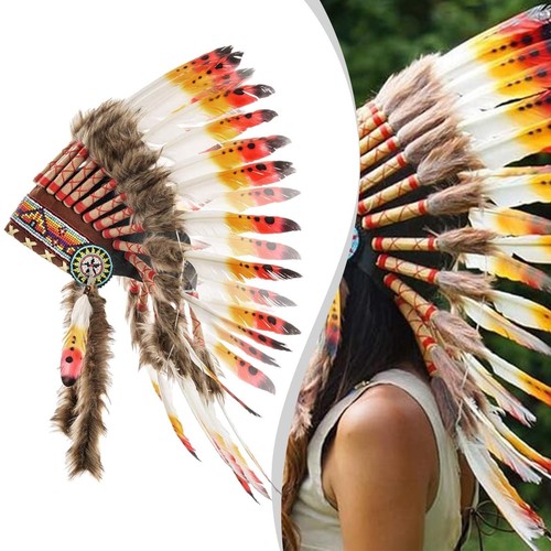 Coiffe indienne plumes - coiffe,