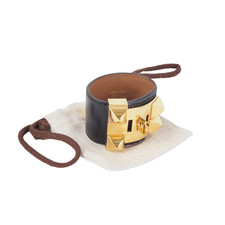 HERMÈS Collier de Chien Bracelet Boxcalf Cuir Luxe Designer Taille M OP : 1320€