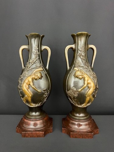 Paire grands vases en - paire,