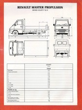 RENAULT MASTER PROPULSION / BENNE / FICHE TECHNIQUE de  1983