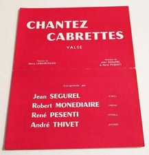 Partition sheet music JEAN SEGUREL : Chantez Cabrettes * Accordéon MONEDIERE