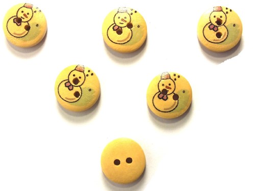 Lot boutons bois rond - 6,