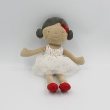 Doudou poupée fille métis robe blanche étoiles OBAIBI - 26421