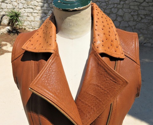 Gilet autruche agneau - autruche,