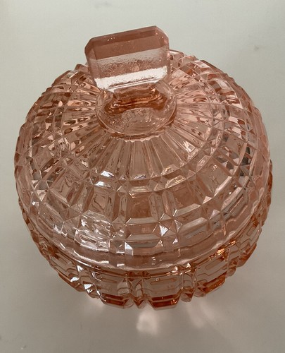 Ancien sucrier verre rose - ancien, en