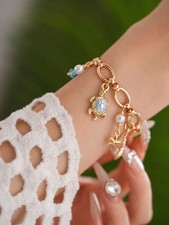 Bracelet Fantaisie Acier Doré