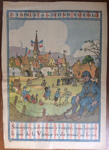 Affichette 1914 1918 2ème - :,