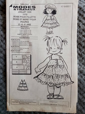 patron poupée modes et travaux NON DECOUPER COMPLET  juillet 1998